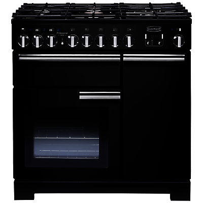 Rangemaster Professional Deluxe 90 Dual Fuel Range Cooker Gloss Black